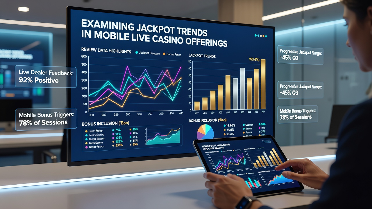 Voorbeeld van een mobiel live casino scherm met actieve bonusspins en jackpot indicator